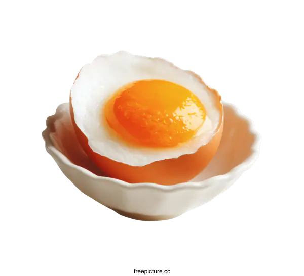 [Transparent Background PNG]Half-cooked egg in a bowl