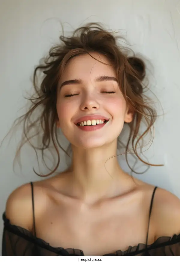 Beautiful Woman with a Smiling Expression