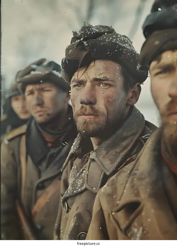 Portrait of a Soviet soldier during World War II