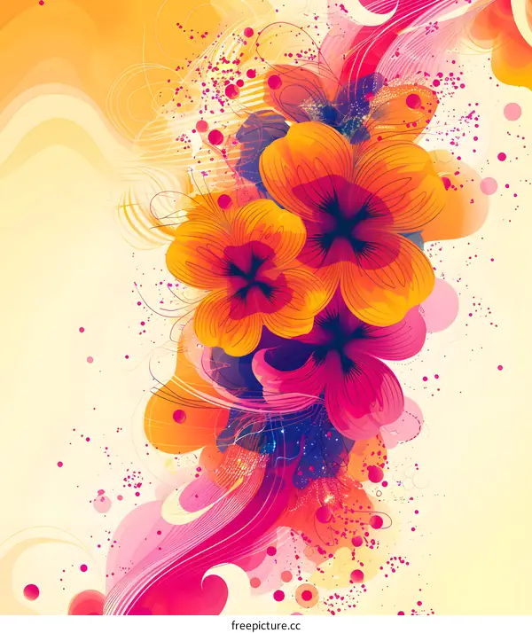 Orange and pink flower background