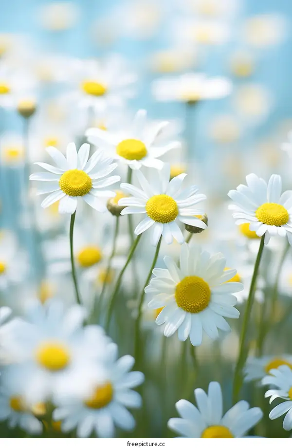 Close-up of a daisy field in nature