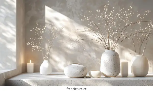 Elegant Modern Home Decor with Dried Flowers
