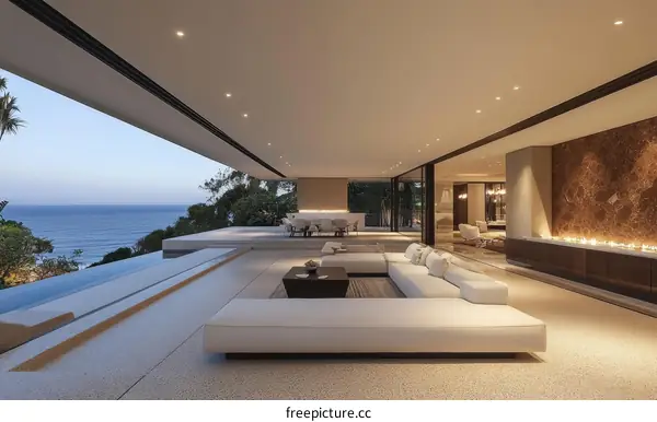 Modern Coastal Luxury Outdoor Living Space