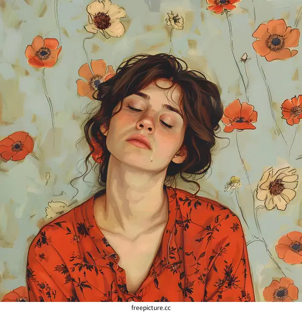 portrait of a young woman with red hair and freckles