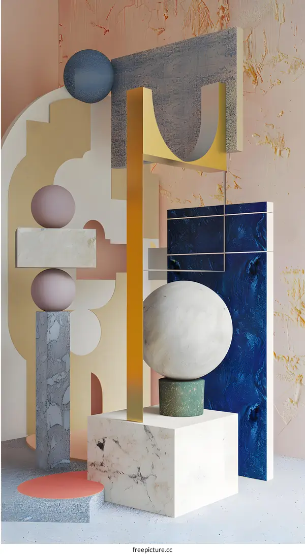 Abstract Geometric Shapes Composition