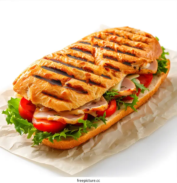 A delicious sandwich with ham, tomato and cheese