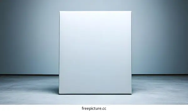 White Blank Canvas on Concrete Floor in Studio