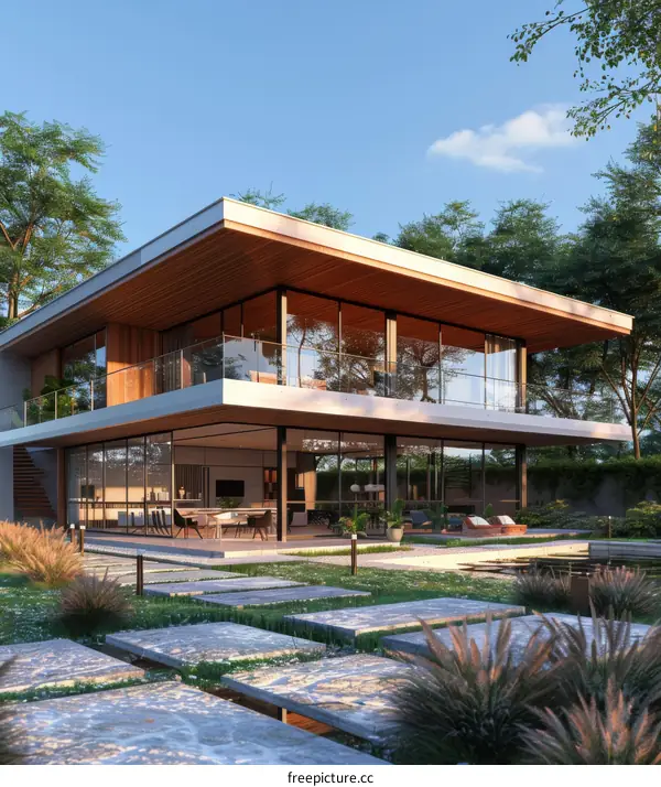 Modern House Exterior Design with Outdoor Patio