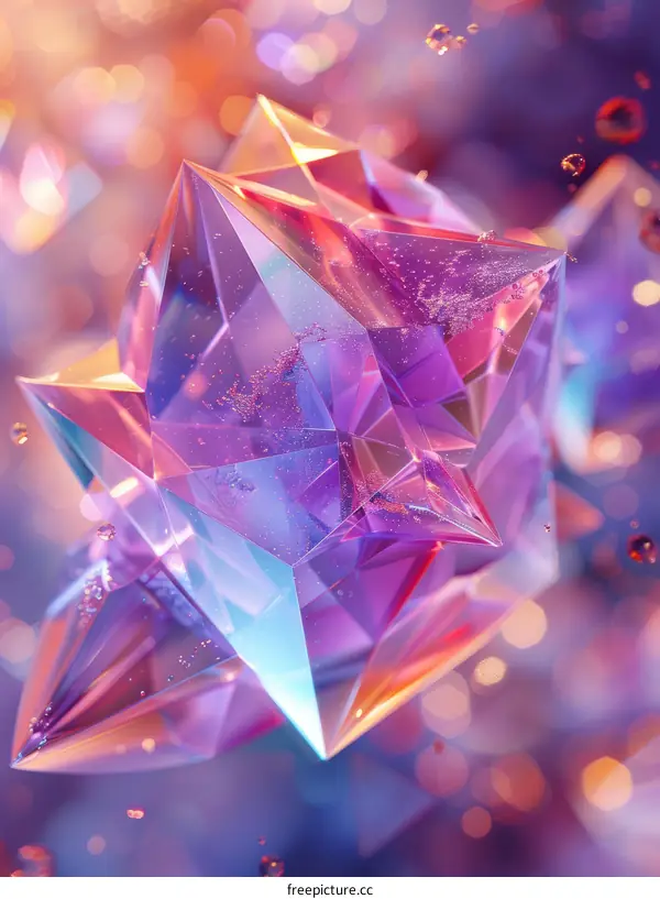 3D rendering of a colorful crystal