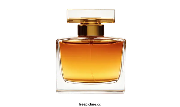 [Transparent Background PNG]Elegant Amber Perfume Bottle Design