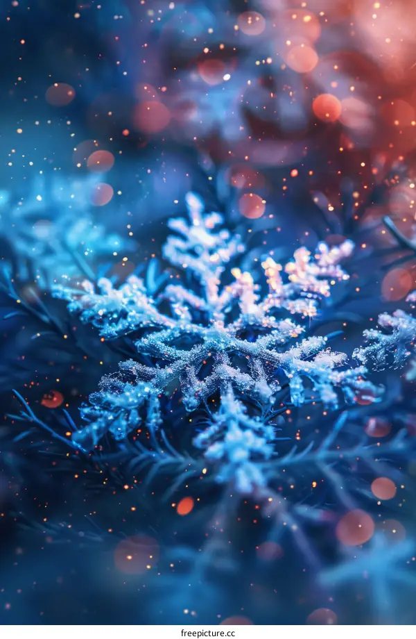 Intricate Beauty: A Snowflake Up Close