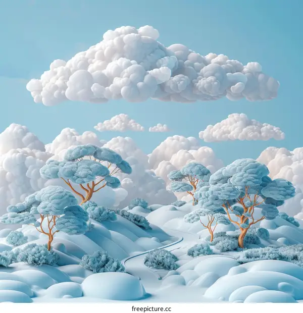 Whimsical Winter Wonderland Cloudscape