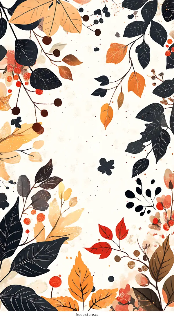 Autumn Leaves Border Illustration