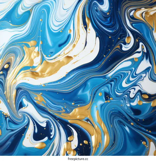Blue and gold abstract painting