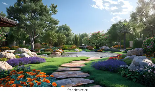 Garden landscape design renderings
