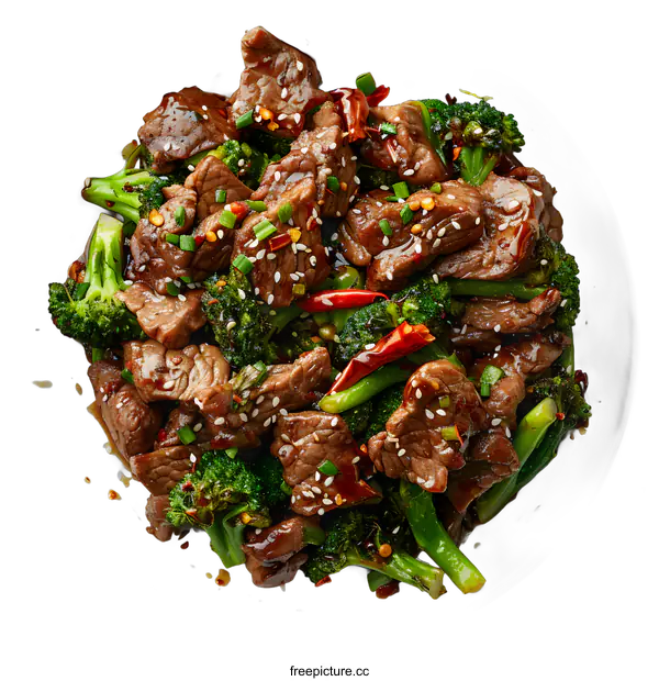 [Transparent Background PNG]Beef and Broccoli Stir Fry