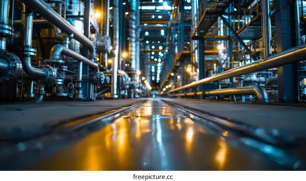 Valves and Pipes in a Modern Industrial Complex