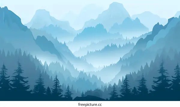 Blue Mountains Illustration Landscape Background