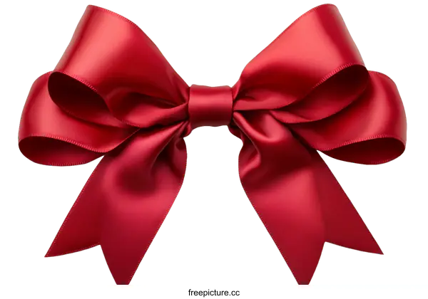 [Transparent Background PNG]Red Satin Ribbon Bow Decoration