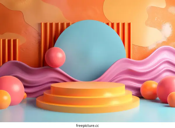 Colorful Abstract Geometric Display Podium