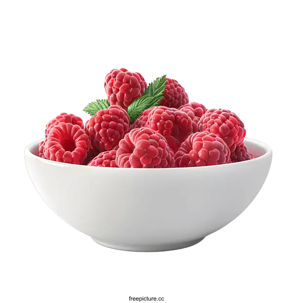 [Transparent Background PNG]A bowl of fresh raspberries