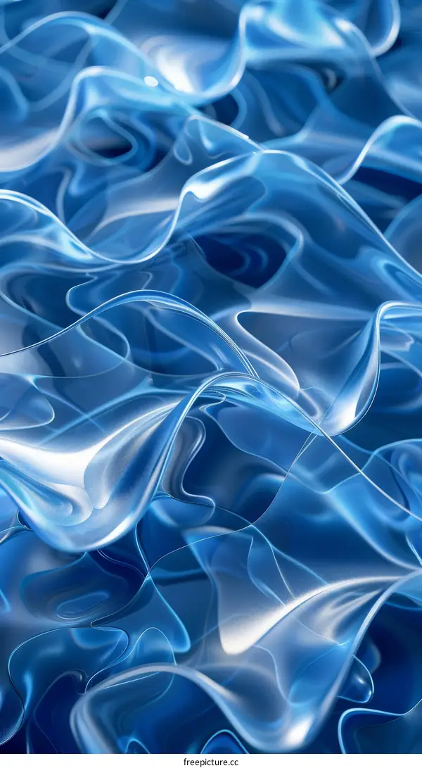 Abstract Blue Liquid Flowing Design