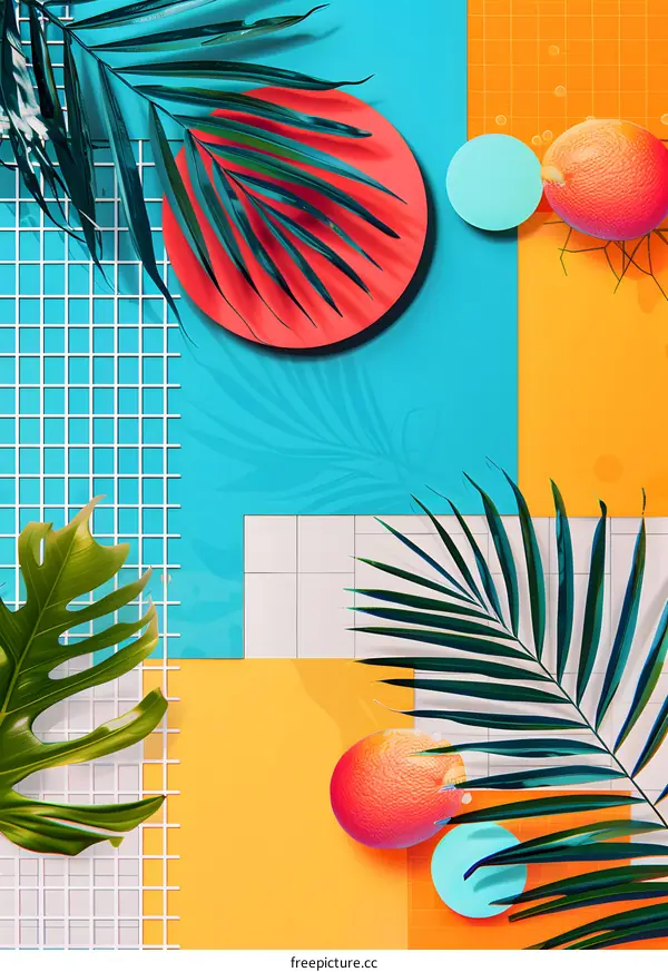 Tropical Summer Minimalist Geometric Background
