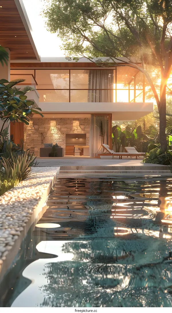 Courtyard house with swimming pool