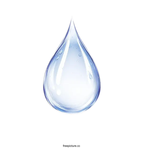 [Transparent Background PNG]A Pristine Water Drop Illustrates Clarity and Purity