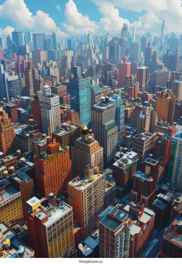 A Thriving Metropolis with Towering Skyscrapers and a Vibrant Cityscape