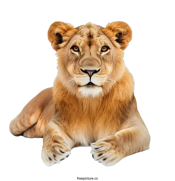 [Transparent Background PNG]Close Up Of A Lion Lying Down