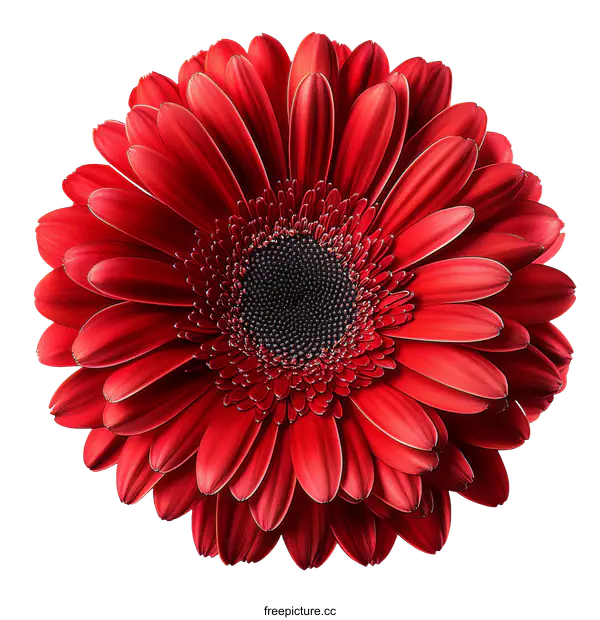 [Transparent Background PNG]Close-up Red Gerbera Daisy Flower