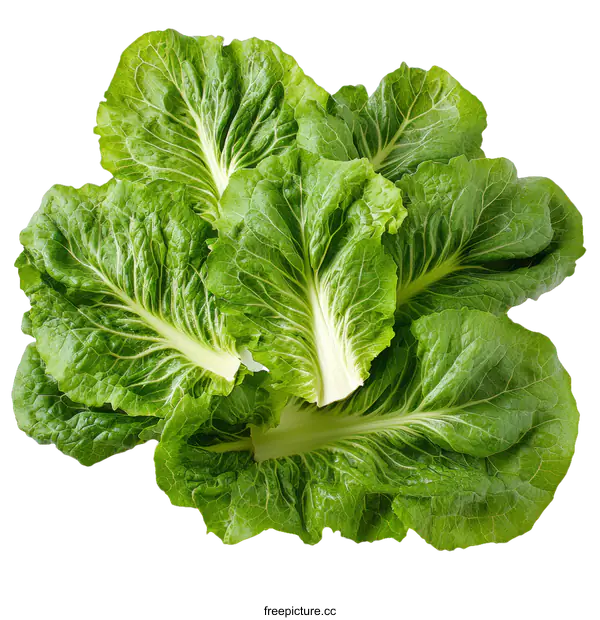 [Transparent Background PNG]Fresh Green Lettuce Leaves Close-Up