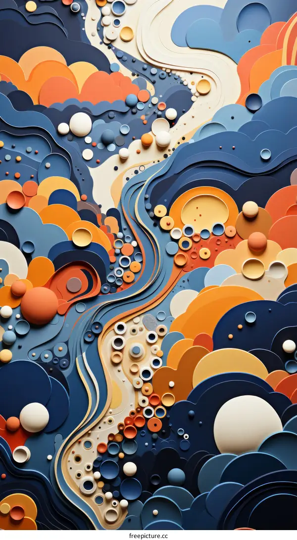 Colorful abstract background with flowing shapes