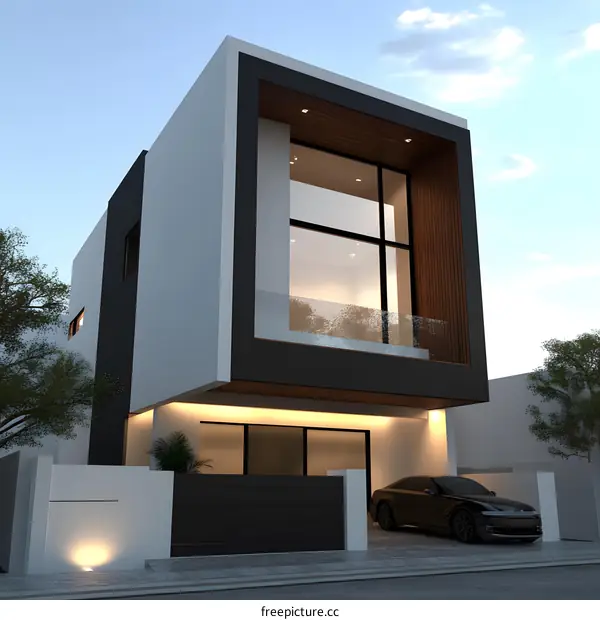 Modern House Exterior Design with Black And White Facade
