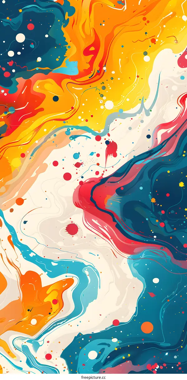 Colorful abstract painting with bright colors
