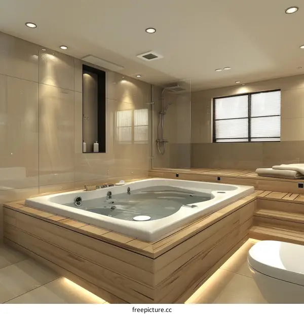 Modern Spa Bathroom Interior Design Illustration