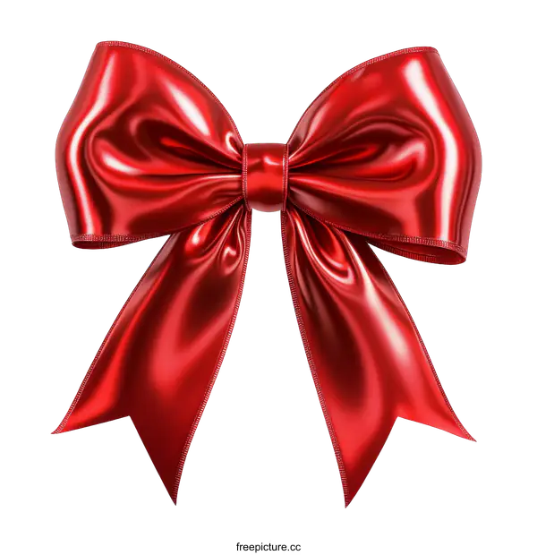[Transparent Background PNG]Red Satin Ribbon Bow Illustration