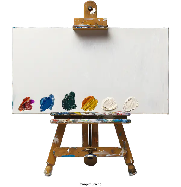 [Transparent Background PNG]An Empty Canvas on an Easel