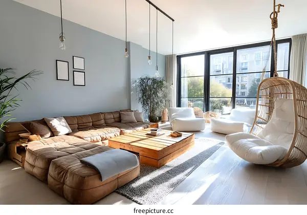 Modern Living Room with a Stylish Accent Chair