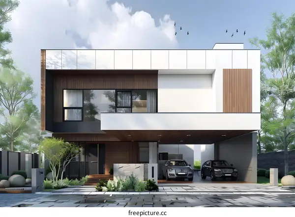 Modern House with Garage and Garden