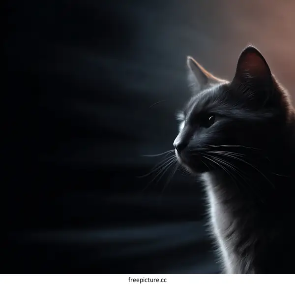 Close Up Portrait of a Grey Cat