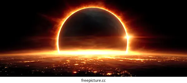 Apocalyptic Solar Eclipse Over Earth