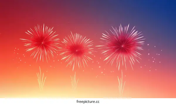 Colorful Fireworks Display in the Sky