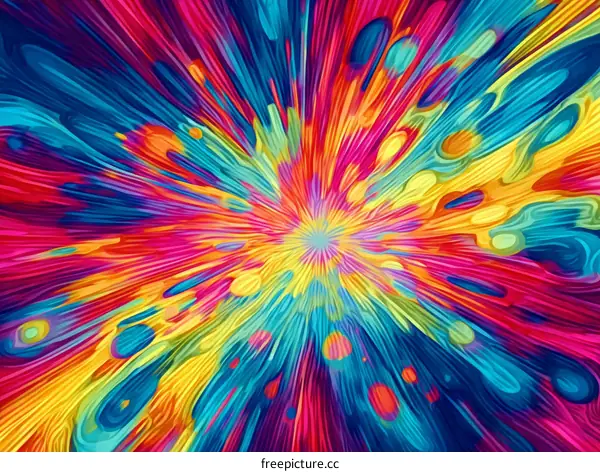 Abstract Rainbow Explosion Art