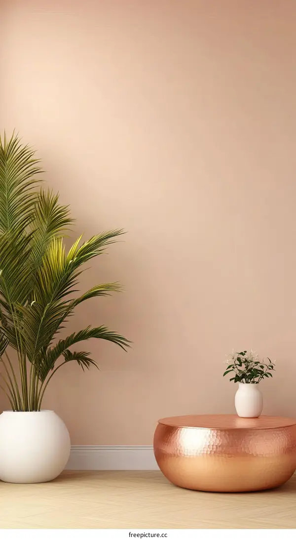 Modern Interior Design with Rose Gold Coffee Table