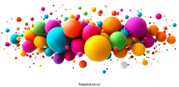 [Transparent Background PNG]Colorful Abstract Balls Illustration