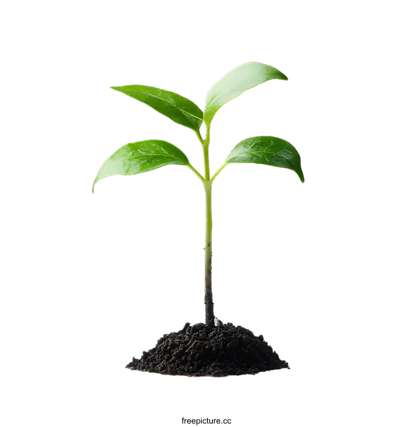 [Transparent Background PNG]Green Sprout Growing from Soil on transparent background