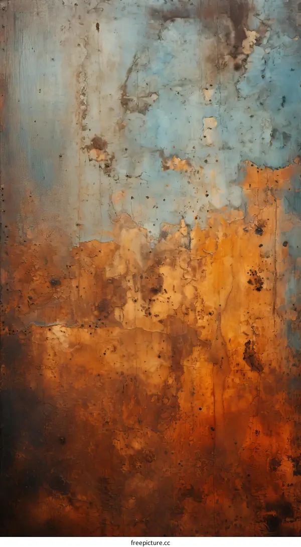 Blue and orange abstract painting