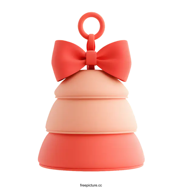 [Transparent Background PNG]3D Rendered Gift Bell with Bow